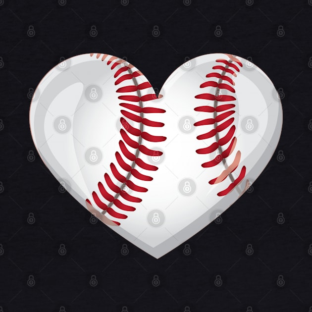 Love Baseball Heart Gift For Baseball Lovers by BadDesignCo